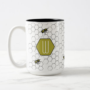 Bi- & för honungskaka Monogram Två-Tonad Mugg