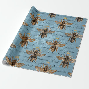 Bi för vintageblåtthonung presentpapper