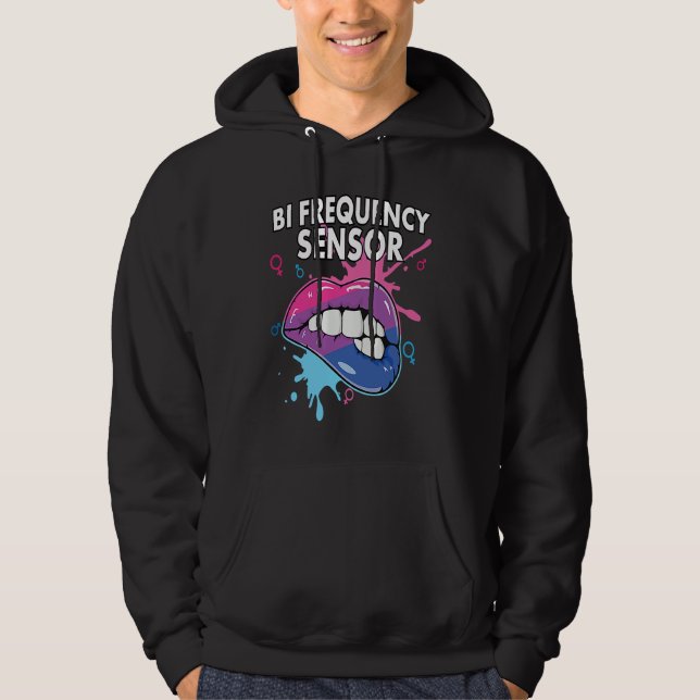 Bi Frequency Sensor Bisexual Rainbow Pride Bisexua Hoodie (Framsida)