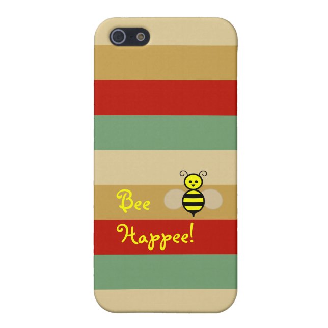Bi Happee! Röd iphone case för beigegröntrand iPhone 5 Cover (Baksidan)