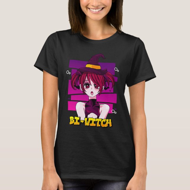 Bi Häxa Bisexuell Häxa Skämt Bihexuell Bi Stolthet T Shirt (Framsida)