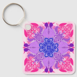 Bi Hearts Radial Art Nyckelring