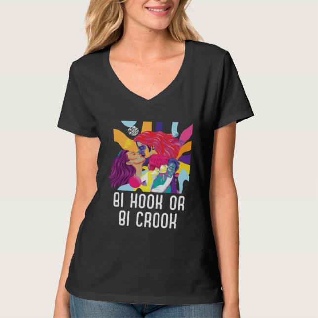 Bi Hook Or Bi Crook Bisexual Rainbow Pride Bisexua T Shirt (Framsida)