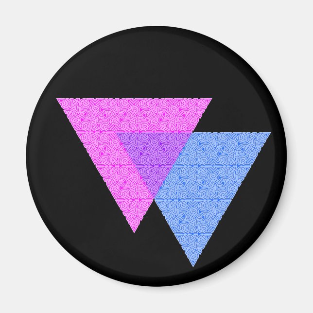 Bi Knot Symbol Round Black Magnet (Framsidan)