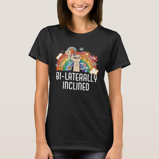 Bi Laterally Inclined Bisexual Pride Bisexuality L T Shirt (Framsida)