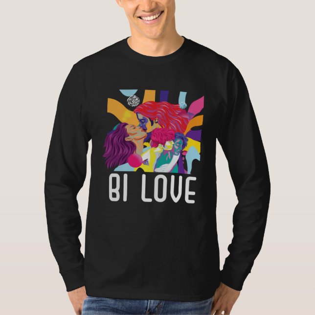 Bi Love Bisexual Rainbow Pride March Bisexuality L T Shirt (Framsida)
