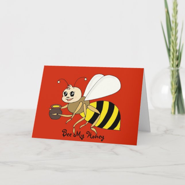 Bi min honungvalentin kort för dag (Framsida)