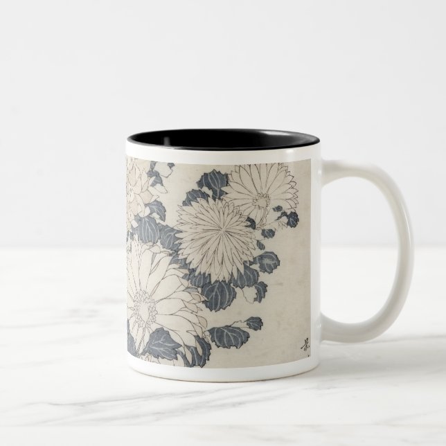 Bi och chrysanthemums Två-Tonad mugg (Höger)