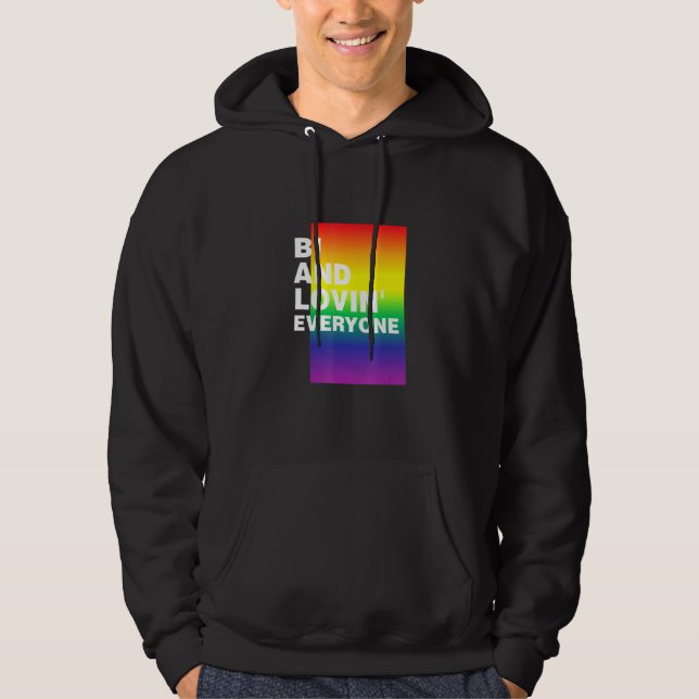 Bi och Lovin Alla Lgbtq Bisexual Pride Bi Prid Hoodie (Framsida)