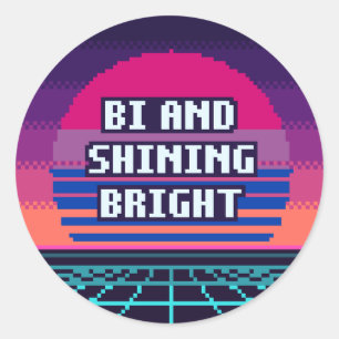 Bi Och Lysande Stark Pride Pixel Klistermärke