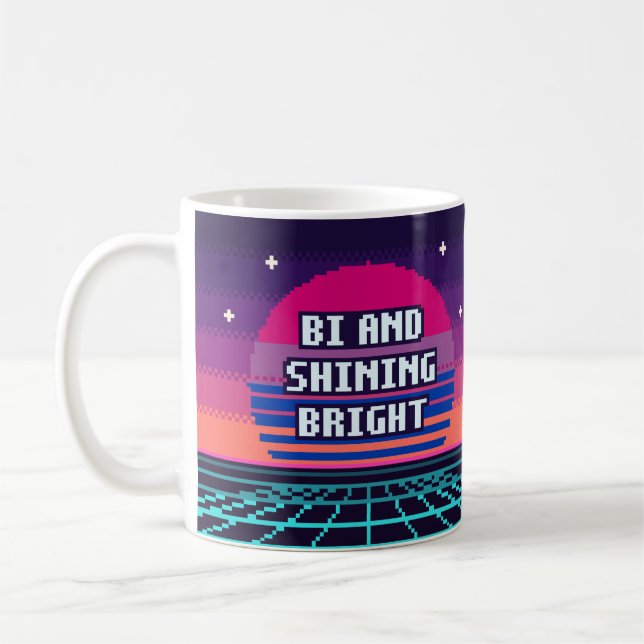 Bi Och Lysande Stark Pride Pixel Mugg (Vänster)