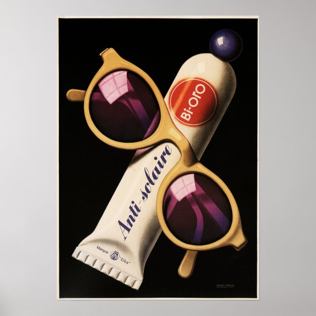 BI-ORO Anti Solaire Sunblock Lotion Ad Poster (Framsidan)