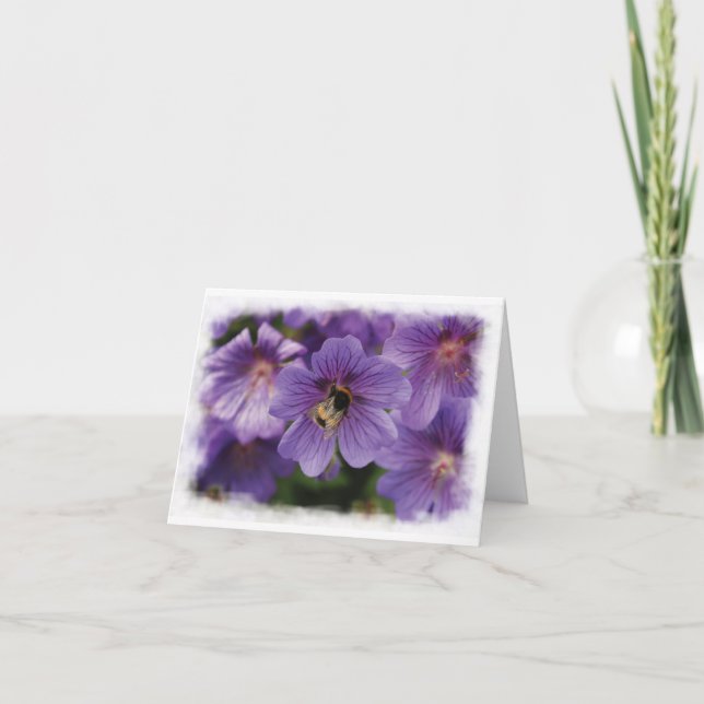 Bi på tomt hälsningkort för blomma kort (Framsida)