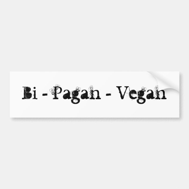 Bi - Pagan - Vegan Bildekal (Framsidan)