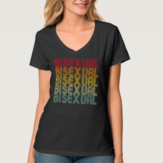 Bi Pride Bisexual Bisexuality Kärlek Repeat Retro T Shirt (Framsida)