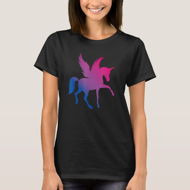 Bi Pride Flag Unicorn Bisexual T Shirt (Framsida)