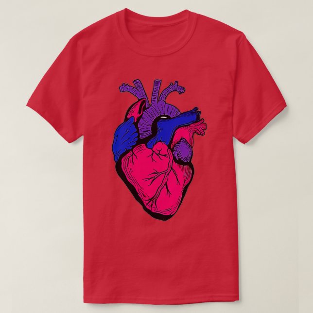 Bi Pride Flagga LGB Party Retro Heart Gift T Shirt (Design framsida)