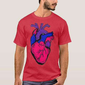 Bi Pride Flagga LGB Party Retro Heart Gift T Shirt