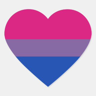 Bi Pride Flagga Sticker Lakan (Heart) Hjärtformat Klistermärke