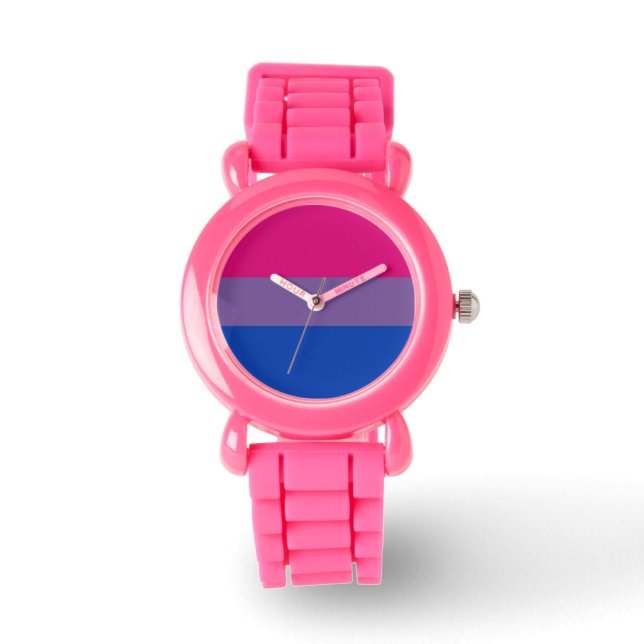 Bi Pride Flagga Watch (Rosa Glitter) Armbandsur (Framsida)