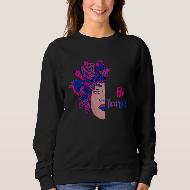 Bi Pride Hbtq Halvmask Fjäril Bisexualitet Bisexue T Shirt (Framsida)