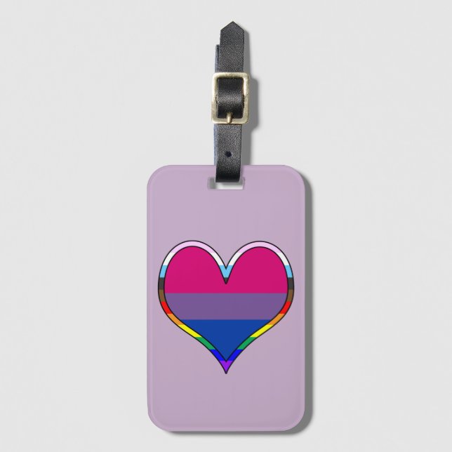 Bi Pride Heart Bagagebricka (Framsida vertikal)
