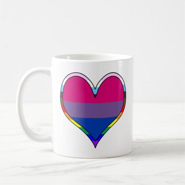 Bi Pride Heart Coffee Mugg (Vänster)