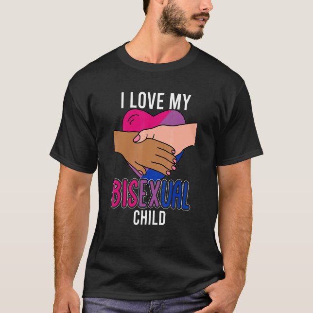 Bi Pride Heart I Kärlek My Bisexual Child Proud Lg T Shirt (Framsida)