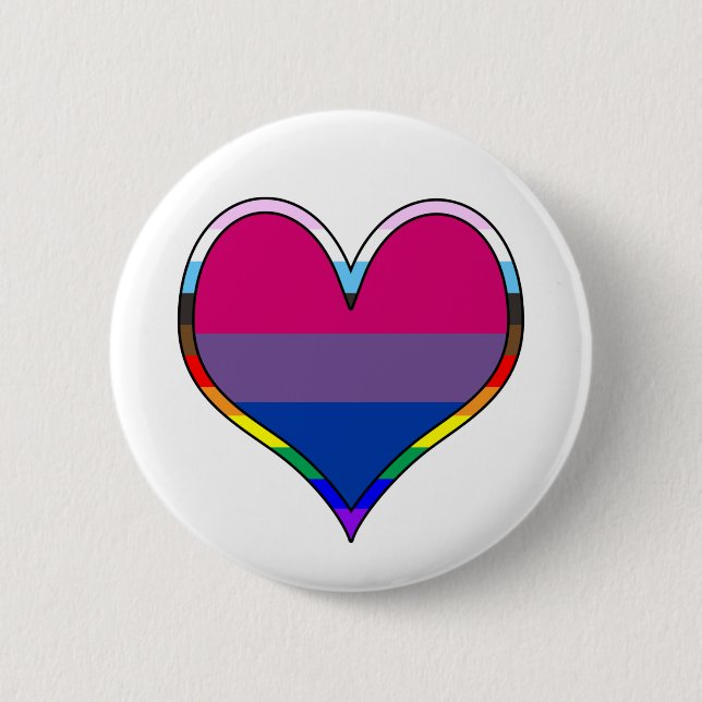Bi Pride Heart Knapp (Framsida)