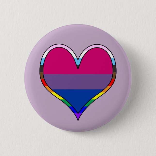 Bi Pride Heart-knapp Knapp (Framsida)