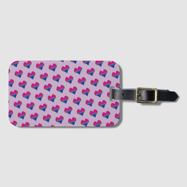 Bi Pride Heart Mönster Luggage Tag Bagagebricka (Framsida horisontal)