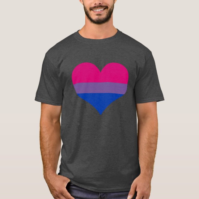 Bi Pride Hjärta T-Shirt (Framsida)