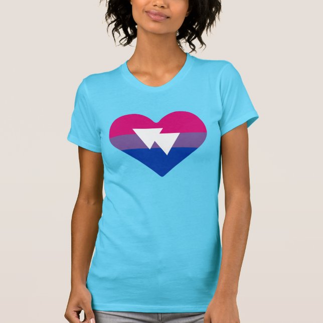 Bi Pride Hjärta T-Shirt (Framsida)