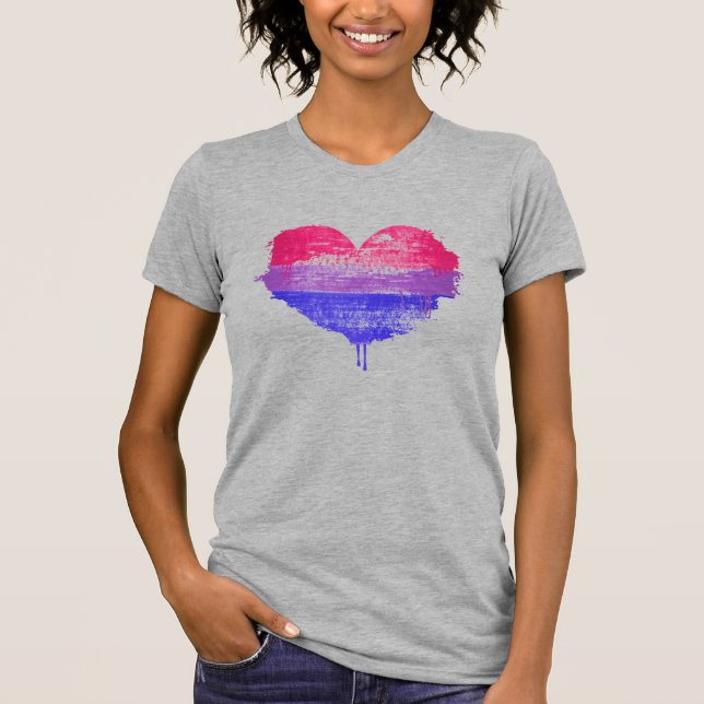 Bi Pride-hjärta T-shirt (Framsida)
