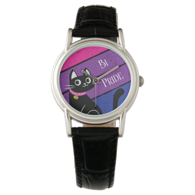Bi Pride Personlig Kattunge Armbandsur (Framsida)