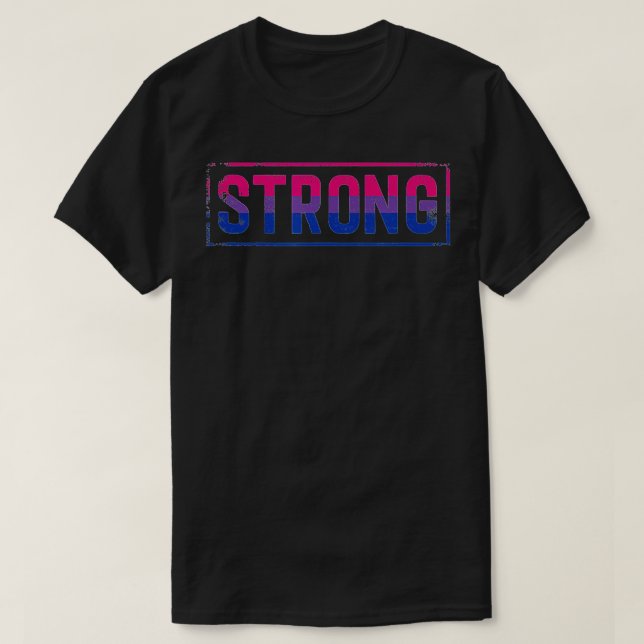 Bi Pride Strong Workout Bisexual Pride Fitness Str T Shirt (Design framsida)