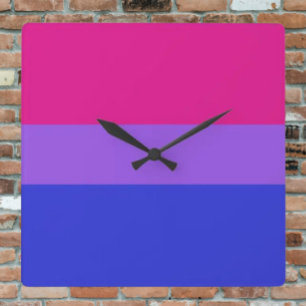 Bi Pride Tidtagare Fyrkantig Klocka