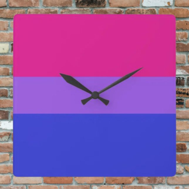 Bi Pride Tidtagare Fyrkantig Klocka (Skapare uppladdad)