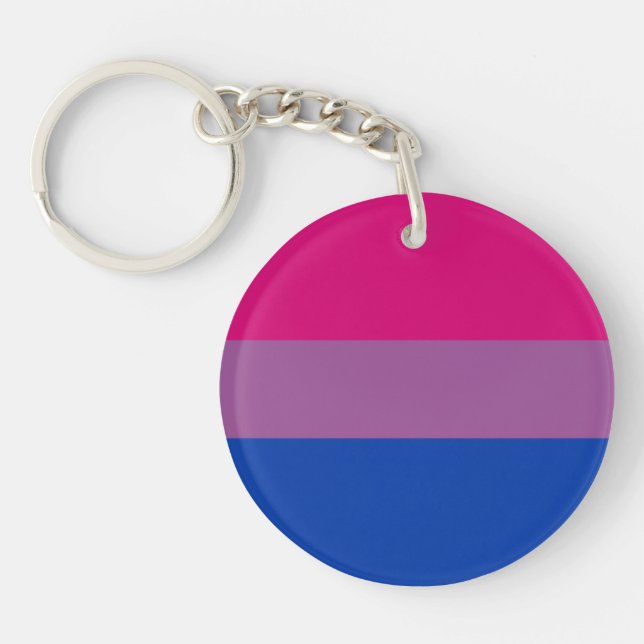 Bi+ Prideflaggaakryl Keychain (Framsidan)