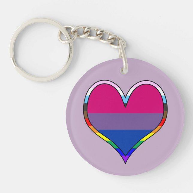 Bi-Pridets Hjärtnyckelring (Framsidan)