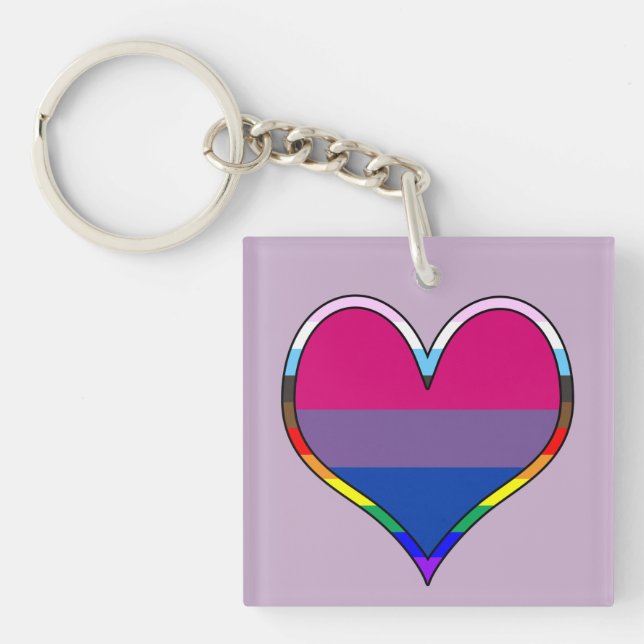 Bi-Pridets Hjärtnyckelring (Framsidan)