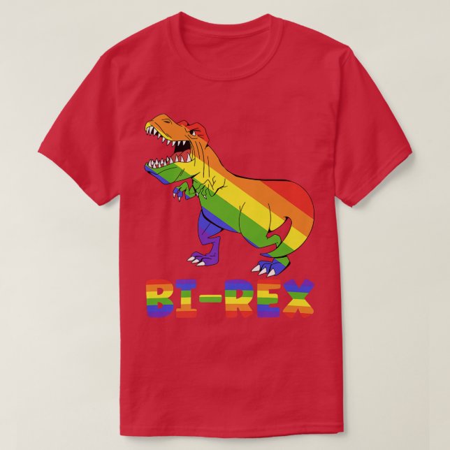 Bi-Rex Rainbow Dino, Pride Month lgbt lgbtq Premiu T Shirt (Design framsida)