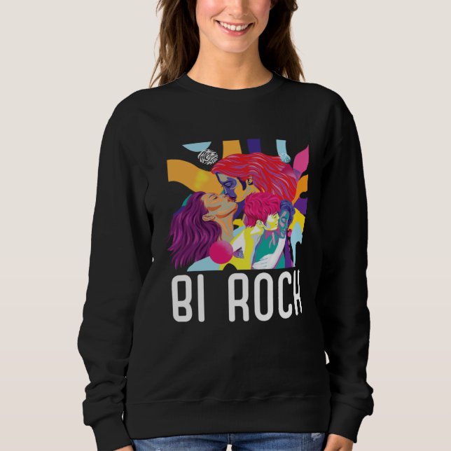 Bi Rock Bisexual Rainbow Pride March Bisexuality L T Shirt (Framsida)