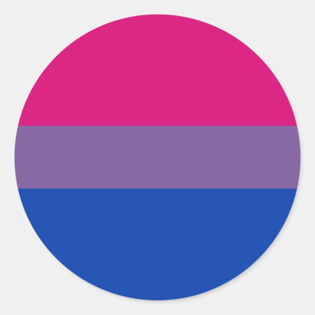 Bi-Sexual Pride Flagga Runt Klistermärke (Framsida)