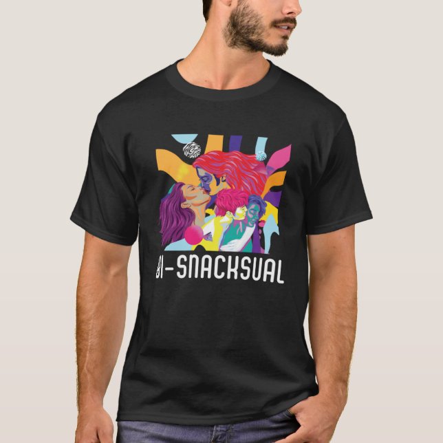 Bi Snacksual Bisexual Rainbow Pride Bisexuality LG T Shirt (Framsida)