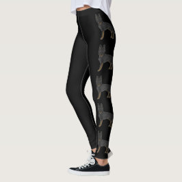 Bi-svart illustration av serietecknad hund av rase leggings