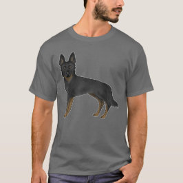 Bi-svart schäferhund GSD Hund Söt Tecknad Hund T Shirt