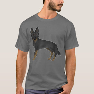 Bi-svart schäferhund GSD Hund Söt Tecknad Hund T Shirt