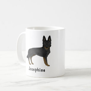 Bi-svart schäferhund Söt hund med anpassat namn Kaffemugg