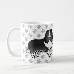 Bi-svart Shetlandskafferhund Tecknad Hund & Tassar Kaffemugg